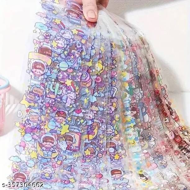 Giftiya 15 cm Cute Cartoon Theme Kawaii Stickers-20 Pet Sheets For Project Removable Self Adhesive Sticker