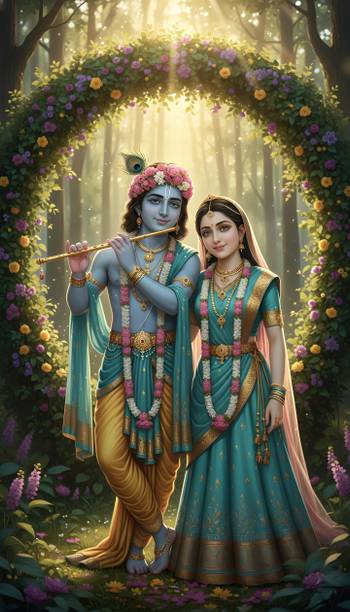 swaroopa 16.5 inch Lord Krishna Sticker Self Adhesive Sticker