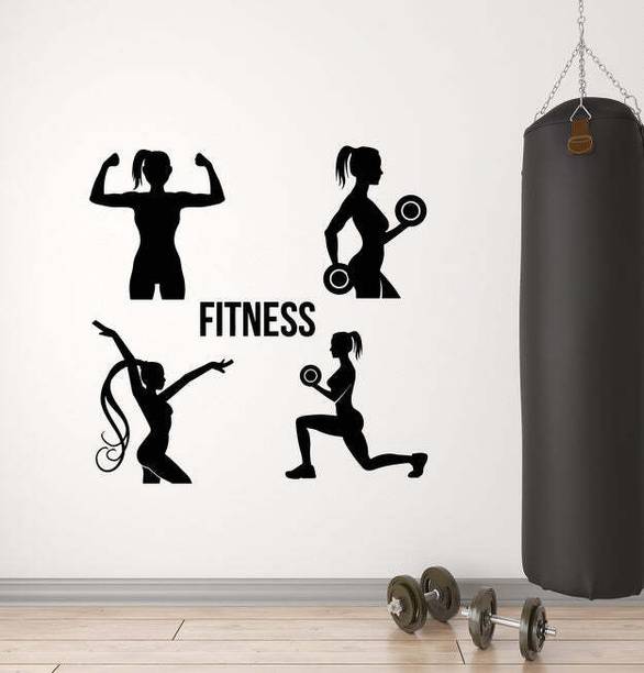 Vinyl and Creation 27 cm Fitness Girls Health Exercise 27 x 27 cm Self Adhesive Sticker