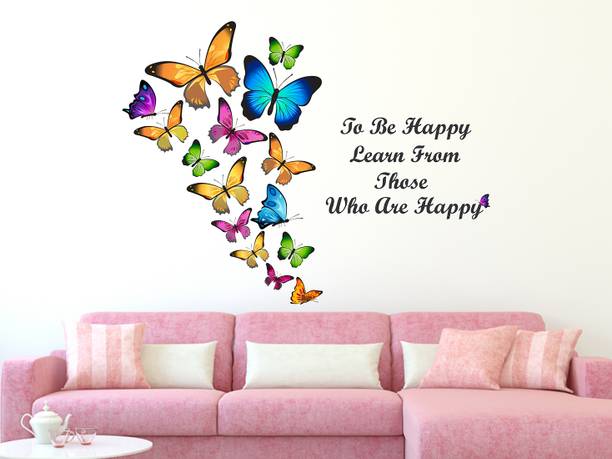 wallstar 60 cm Colorful butterflies wallsticker Self Adhesive Sticker