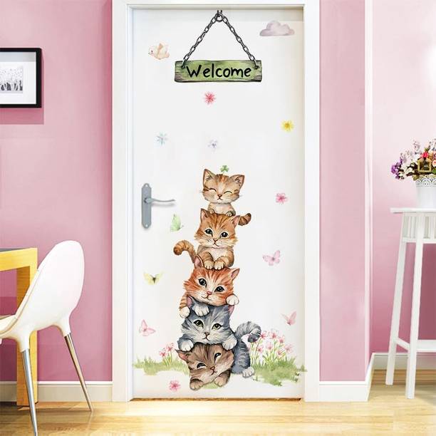K2A Decor 30 inch CUTE CATS WAL STICKER Self Adhesive Sticker