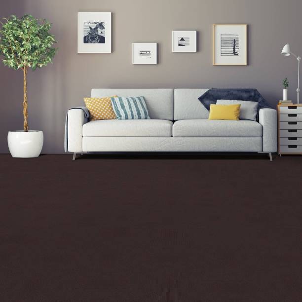 WallBerry 30 cm X 30 cm x 6mm x 1 Tiles (Area Cover 1 Sq. Feet)Ribbed Floor Carpet Tiles Self Adhesive Sticker