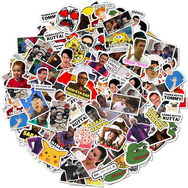 ClassyParadise 342.62 cm Funny Meme Stickers for Laptop Phone and Scrapbook Reusable Sticker
