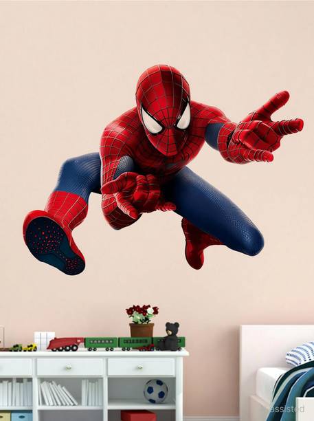 WALLARSH 57 cm spiderman Self Adhesive Sticker