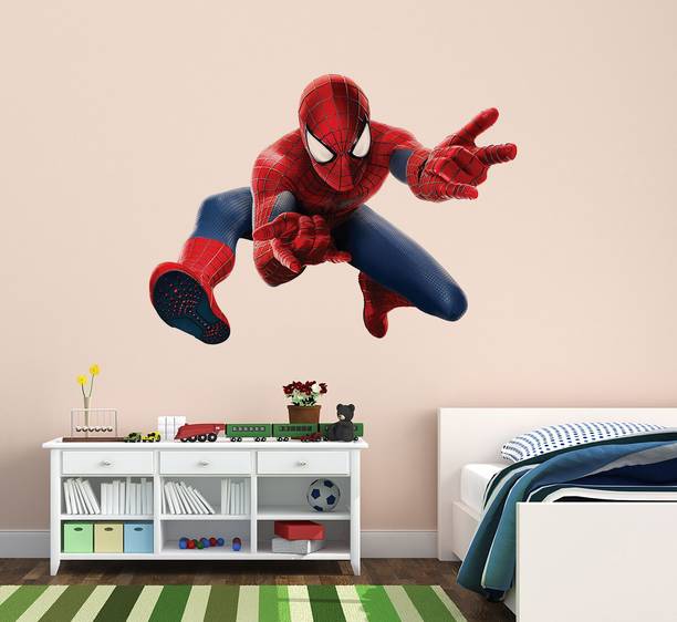 WALLARSH 57 cm spiderman Self Adhesive Sticker