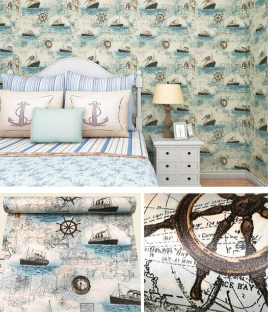 rawpockets Vinyl Travel Multicolor Wallpaper