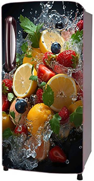 Craft Advertising 124.46 cm Fridge sticker for single Door fridge size 24x49 inch Self Adhesive Sticker