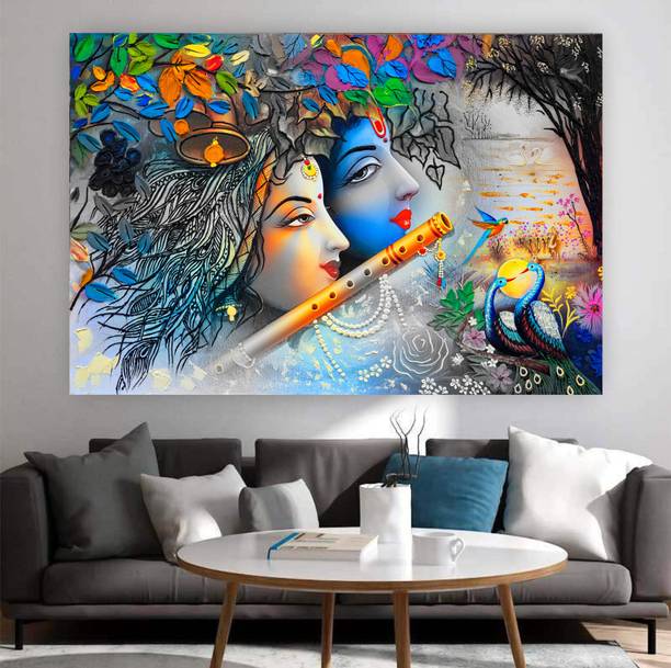 DecorPrintDesign 18 inch Radha Krishna Vinyl Self Adhesive Sticker (18x24)inch 1 Self Adhesive Sticker