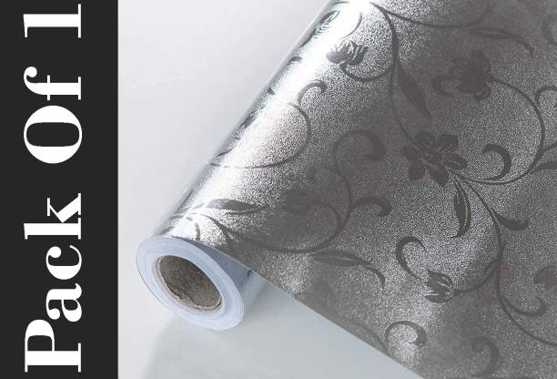 Wallcol 200 cm Silver Waterproof Wallpaper For Furniture,Kitchen,Fridge,Door,Wall Etc. Self Adhesive Sticker