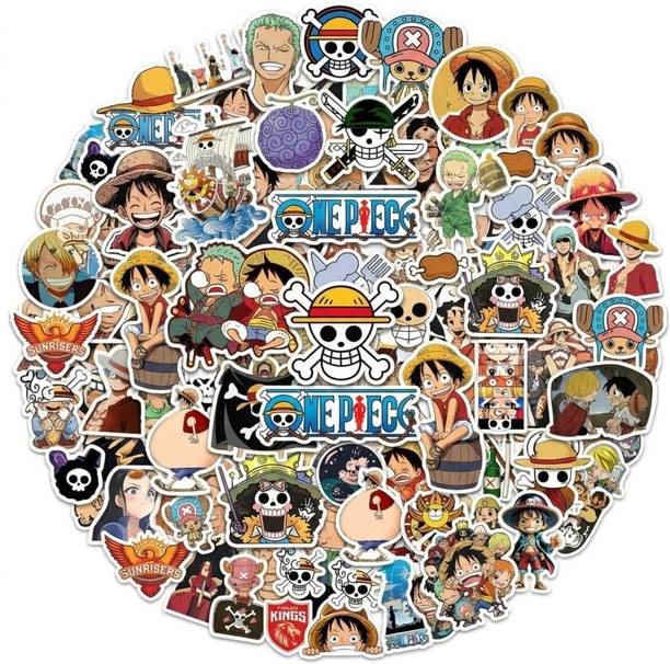 Rosh Fashion 1.5 inch One Piece Anime Stickers Vinyl Stickers for Laptop, Bottle|Decals for Anime Fans Self Adhesive Sticker