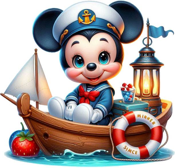 TripodBrothers 45 cm 3D Playful Mickey Mouse Cartoon Wall Sticker – Vinyl Décor for Kids’ Room Self Adhesive Sticker
