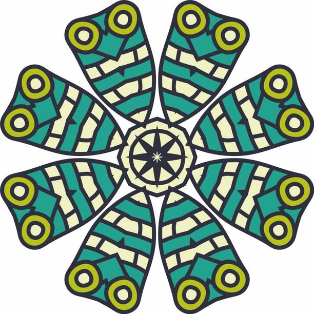 Decorprint 24 inch rangoli sticker - 28 Self Adhesive Sticker