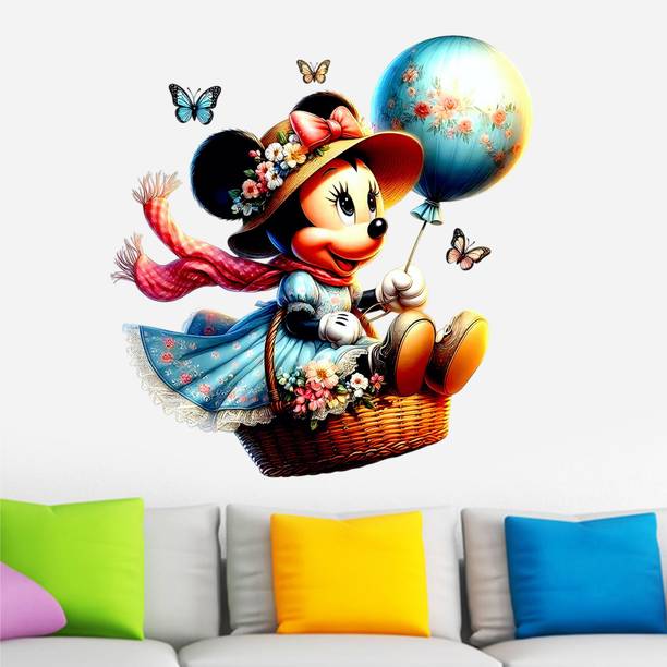 Krishna Sticker 48 cm Mickey Mouse Wall Sticker for kids Bedroom Living room Self Adhesive Sticker