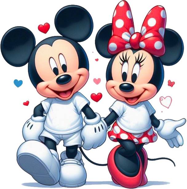 SkyOlla 45 cm Mickey Mouse Sticker - Minnie Mouse Wall Decal Sticker Self Adhesive Sticker