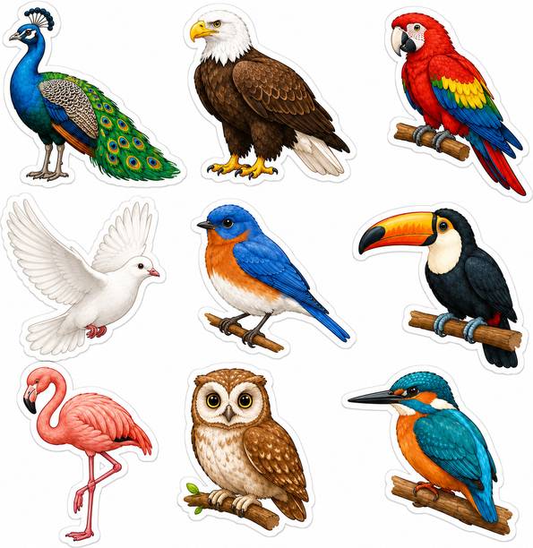 SMEEPS 3 inch Cute Birds Vinyl Self Adhesive Sticker