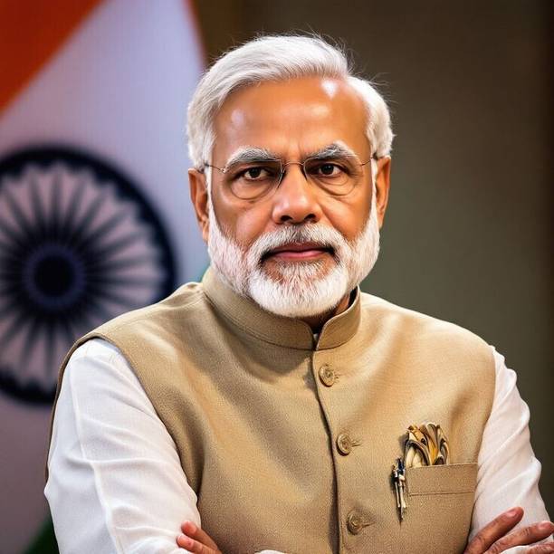 swaroopa 16.5 inch Narendra Modi Sticker Self Adhesive Sticker