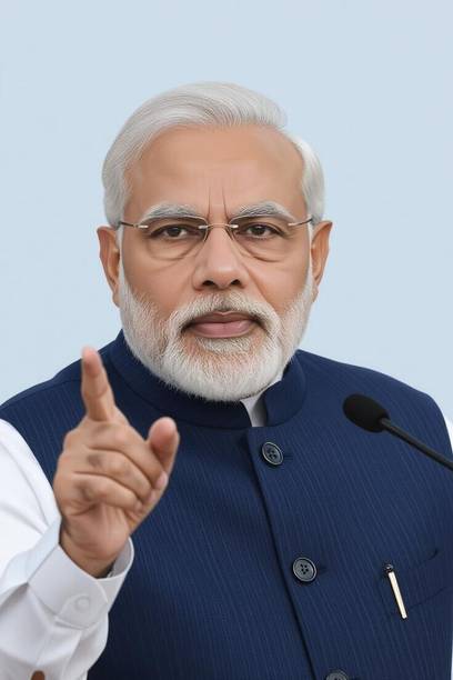 swaroopa 16.5 inch Narendra Modi Sticker Self Adhesive Sticker