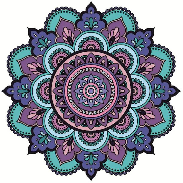 VinishaCrafts Beutifull Rangoli Wall Sticker For ,Office,Bedroom,Living Room (Size -30 Cm X 30 cm) Vinyl