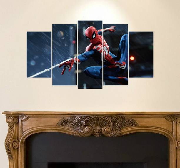 Design Zoo 51 cm Spiderman Pieces Sticker ( Cover Area :- 37 X 20 inch ) Self Adhesive Sticker