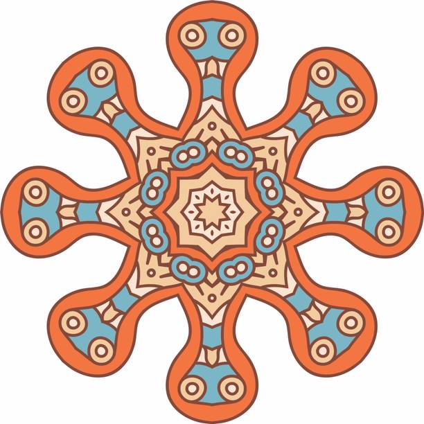 Decorprint 24 inch rangoli sticker - 26 Self Adhesive Sticker