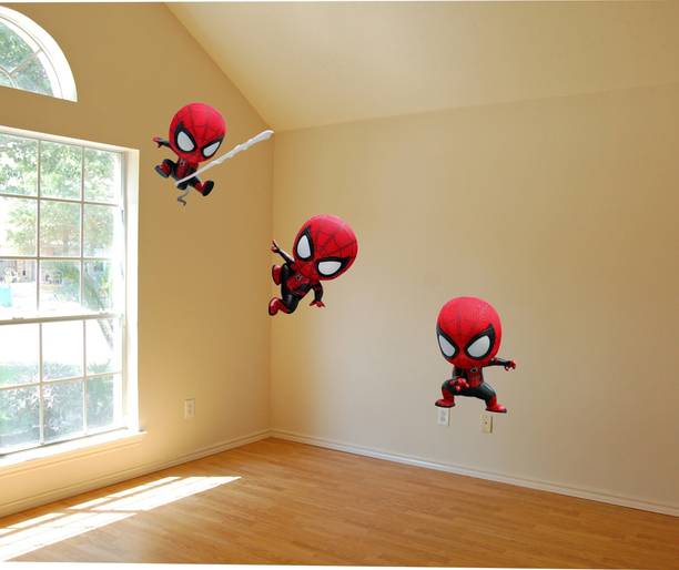 Decor vibe 38 cm Spiderman Wall Sticker | Decorative Wall Sticker for Self Adhesive Sticker