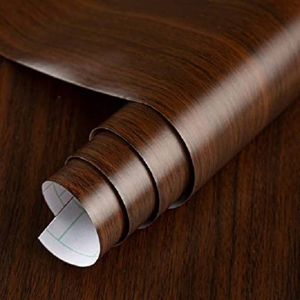 SIA VENDORS 121 cm Dark Wood Wallpaper Peel and Stick?Brown/Black Wood Grain Contact Paper Self Adhesive Sticker