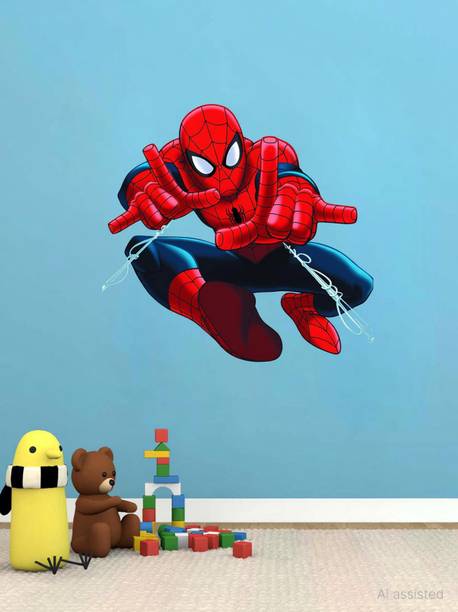 Sticker Hub 75 cm Spiderman Wall Sticker Self Adhesive Sticker
