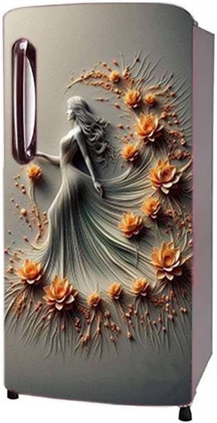Craft Advertising 124.46 cm Fridge sticker for single Door fridge size 24x49 inch Self Adhesive Sticker