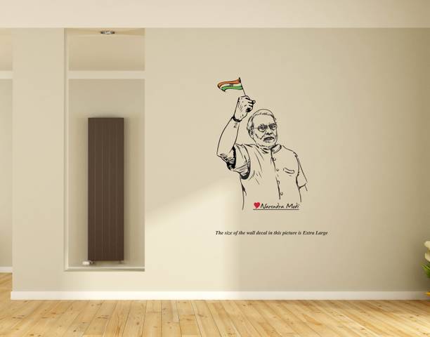 PEACOCKRIDE 63 cm Narendra Modi Wall Decal Self Adhesive Sticker