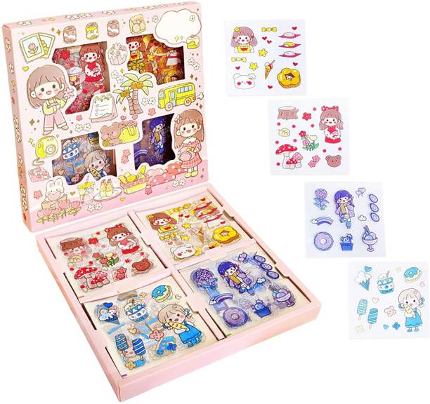PRAYOSHA ENTERPRISE 15 inch Girl Theme Stickers 100 Sheet Stickers AA (Girl Theme Stickers for Kids) Non-Reusable Sticker