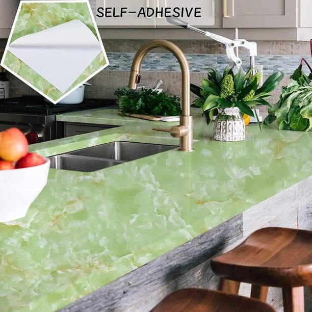 MARVELRY 200 cm 60 x 200 CM Green Marble Wall Furniture stickers furniture kitchen Wallpaper Self Adhesive Sticker