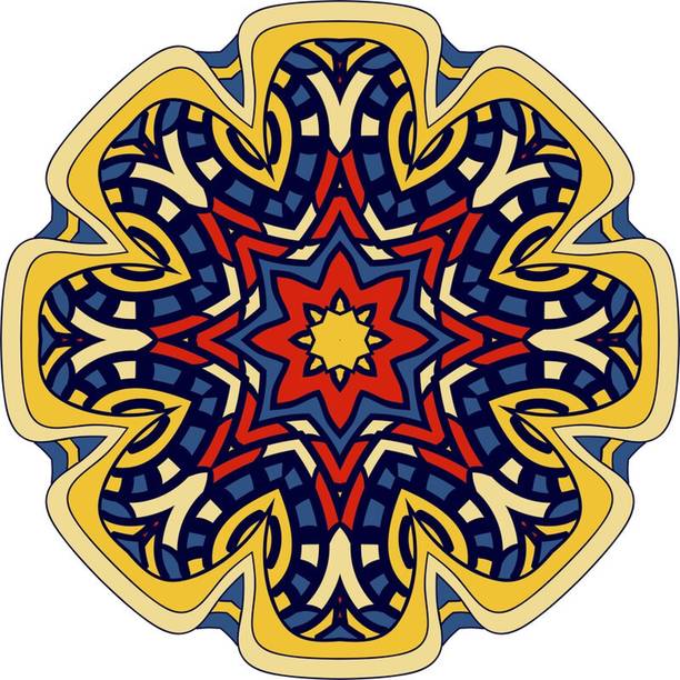 ShreeJiPrinting 24 inch Floor Rangoli 24X24 Inches Square Shape Stickers for Home,Office,Schools - 135 Self Adhesive Sticker