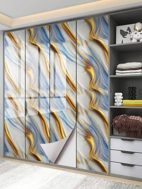 Onbet 200 cm Self Adhesive Glossy Marble Foil Waterproof Sticker For Kitchen And Home Self Adhesive Sticker