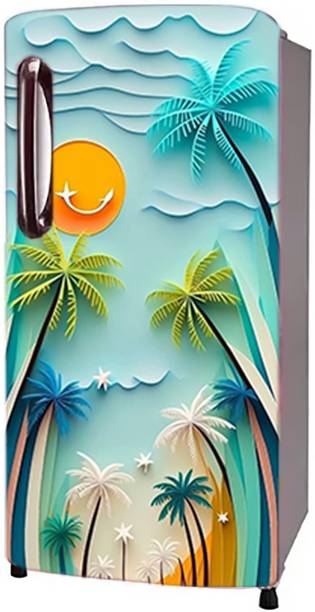 Craft Advertising 124.46 cm Fridge sticker for single Door fridge size 24x49 inch Self Adhesive Sticker
