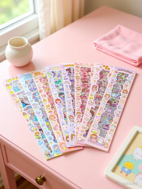 HANIYA ONLINE STORE 8 inch KAWAII CUTE ANIMI STICKERS FOR DIY CRAFT CARTOON STICKERS Self Adhesive Sticker
