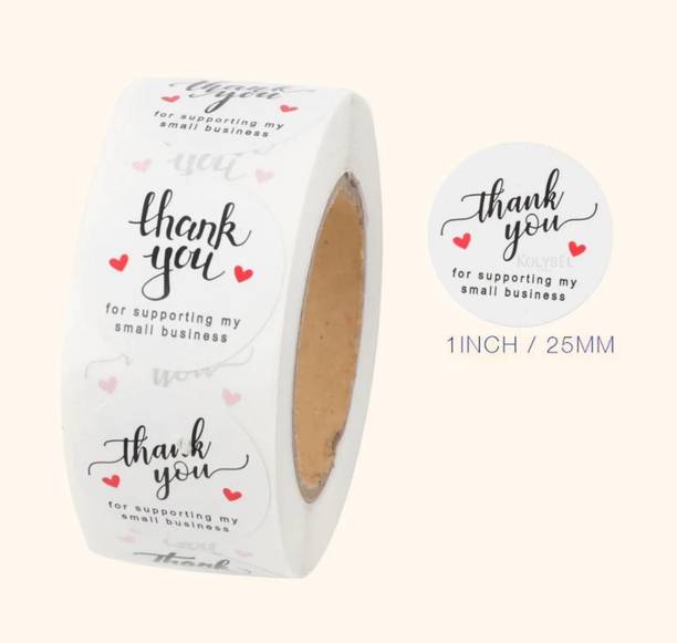 Tashanwear 2.5 cm Thank You Supporting Stickers Roll Non-Reusable Sticker Non-Reusable Sticker