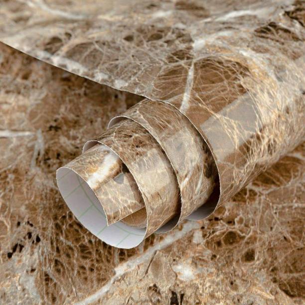 CRIYALE 200 cm 60 X 200 CM Light Brown Italian Look Wallpaper For Kitchen Home Furniture Self Adhesive Sticker