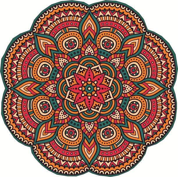 VinishaCrafts Beutifull Mandala Rangoli Wall Sticker For ,Office,Bedroom,Living Room (Size -30 Cm X 30 cm) Vinyl