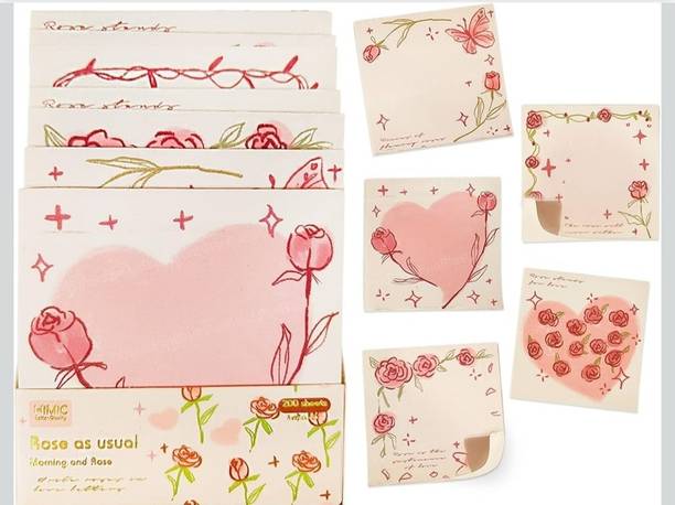 NoteBerry Morning Stanger Rose Sticky Notes 200 Sheets Regular, 3 Colors
