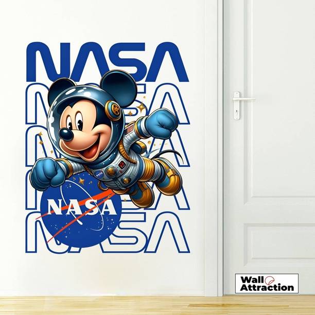 Wall Attraction 23 inch Mickey Mouse in NASA Space Dress Wall Sticker Self Adhesive Sticker