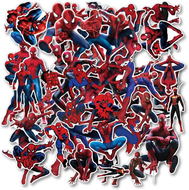 D2C 2 inch Spiderman Character Waterproof Vinyl Stickers for Laptop Mobil Kids Self Adhesive Sticker