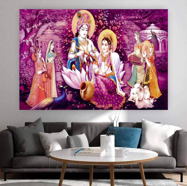 DecorPrintDesign 18 inch Radha Krishna Vinyl Self Adhesive Sticker (18x24)inch 50 Self Adhesive Sticker