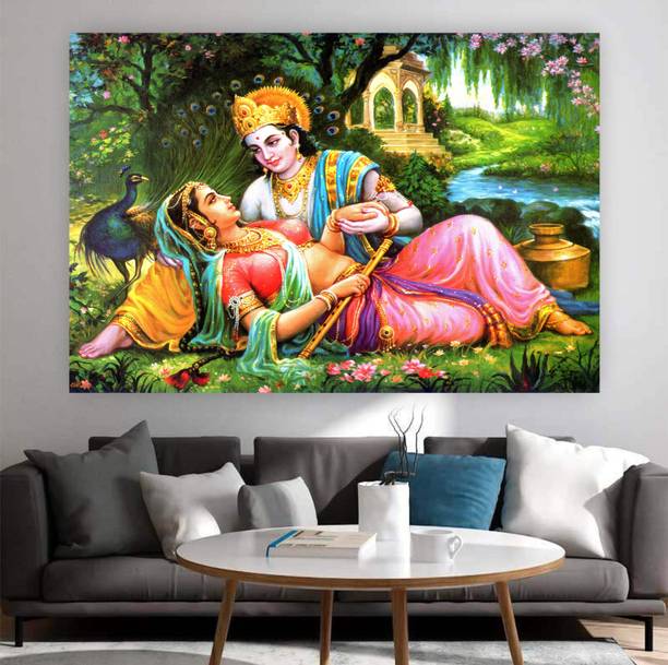 DecorPrintDesign 18 inch Radha Krishna Vinyl Self Adhesive Sticker (18x24)inch 92 Self Adhesive Sticker