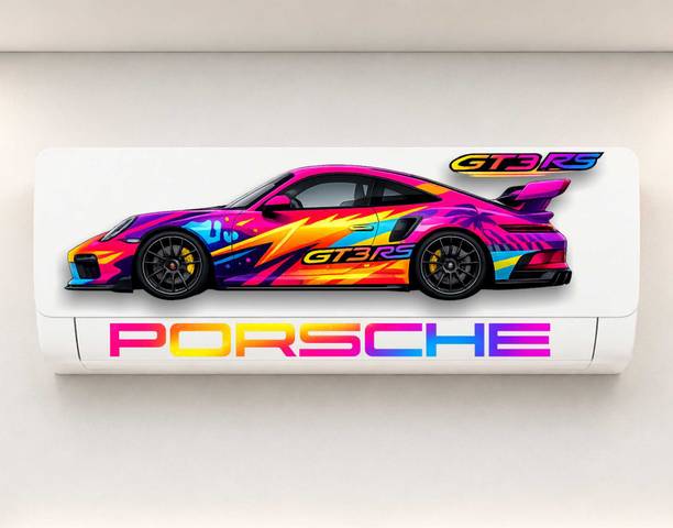 Azan Creation 27 inch GT3 RS Porsche Car AC Sticker for Split AC | Premium Vinyl Sticker Self Adhesive Sticker