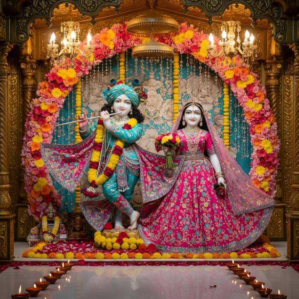 swaroopa 16.5 inch Lord Krishna Sticker Self Adhesive Sticker