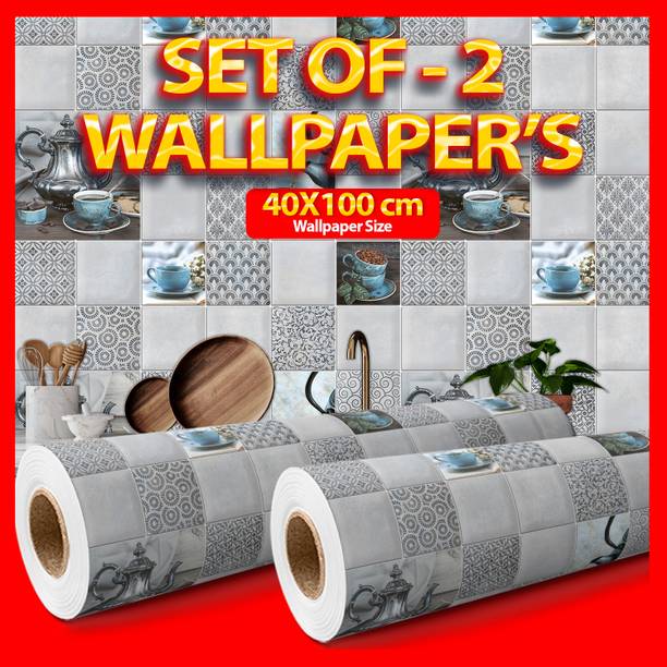 WallDaddy 200 cm x 40 cm Waterproof Cuisine Vinyl Wallpaper