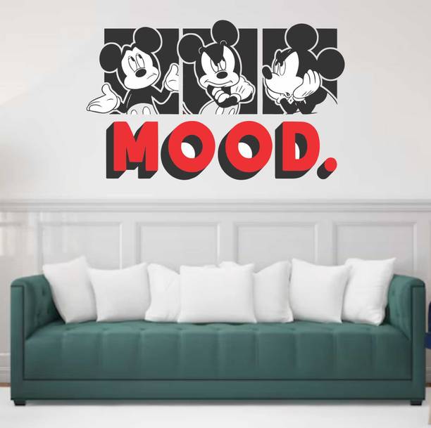 MEHMETDECOR 58 cm Mood Mickey mouse Cartoon Wall Stickers & Murals Size - 58x38cm Self Adhesive Sticker