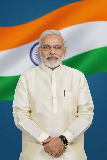 swaroopa 16.5 inch Narendra Modi Sticker Self Adhesive Sticker