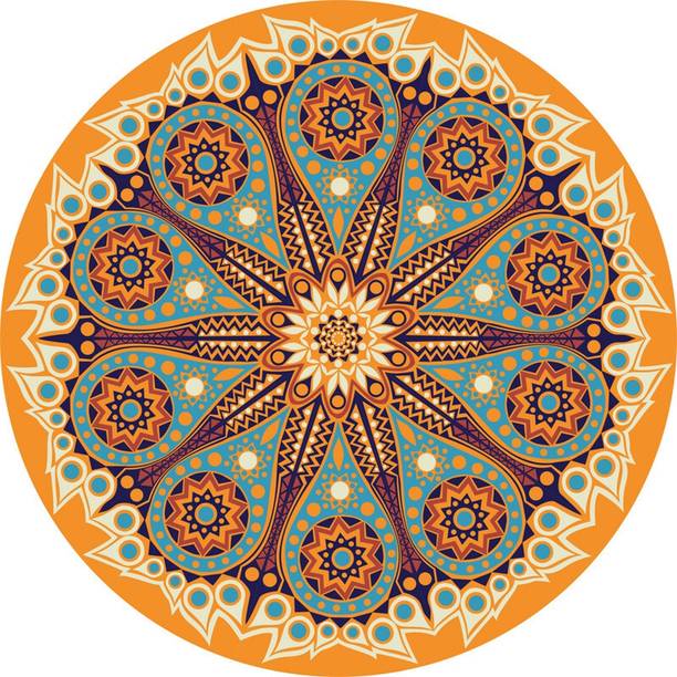 ShreeJiPrinting 24 inch Floor Rangoli 24X24 Inches Square Shape Stickers for Home,Office,Schools - 205 Self Adhesive Sticker