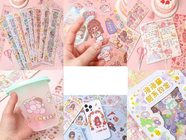 PRAYOSHA ENTERPRISE Cute Cartoon Theme Stickers 20 Pet Sheets For Girls